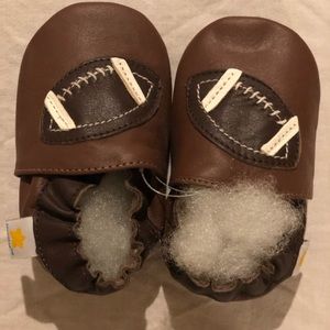 Leather Infant Shoes - Football Theme